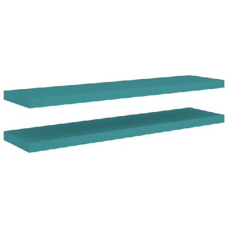 Vidaxl Svävande Vägghyllor 2 St Blå 90x23,5x3,8 Cm Mdf Blå