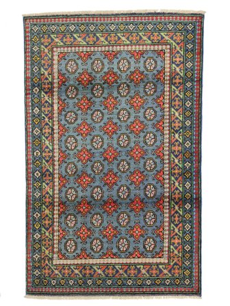 Medaillon Klein Afghan Fine Teppich 122X191 Wolle