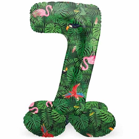 Sifferballong Stående Jungle Vibe 72 cm "0-9" Siffra 7 - Kalaslagret.se