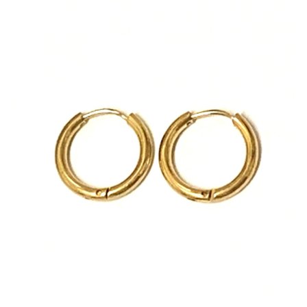 Ringar örhängen i kirurgiskt stål med guldplätering