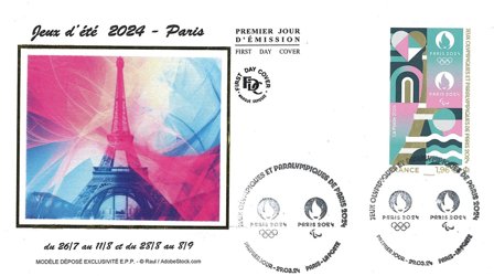 Frankrig - Olympiske lege i Paris 2024 - Førstedagskuvert