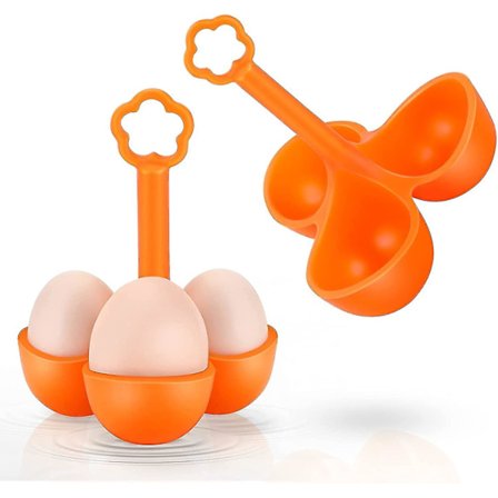 2-pakks Anti-skålding Silikon Dampet Egg Holder, Hardkokt Egg Stativ