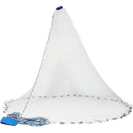 1 stk. Kastenet Nylon Bærbar Håndkastenet Saltvandsfiskeri Fangstnet Til Agnfælde Hvidt Fisketilbehør Net