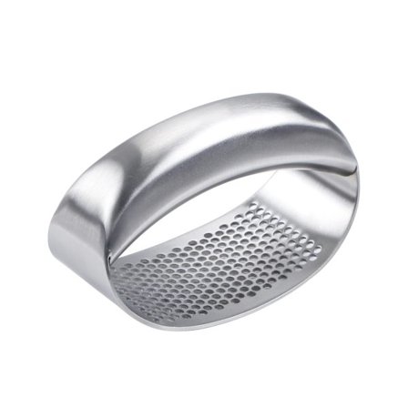 1 ST Professionel Solid Rustfrit Stål Rockende Hvidløgspresser, Rustfrit Stål Manuel Hvidløgspresser, Hvidløgspresser med Si