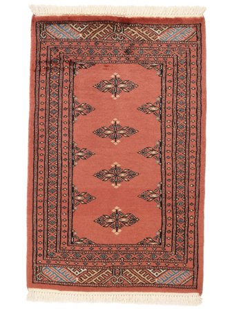 Handgeknüpft Pakistan Buchara 2Ply Teppich 62X96 Dunkelrot/Rot