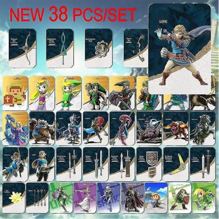 38 stk/sett Nfc Amiibo-kort for Legend of Zelda Breath Of The Wild Tears Of The Kingdom Linkage Card (FMY)