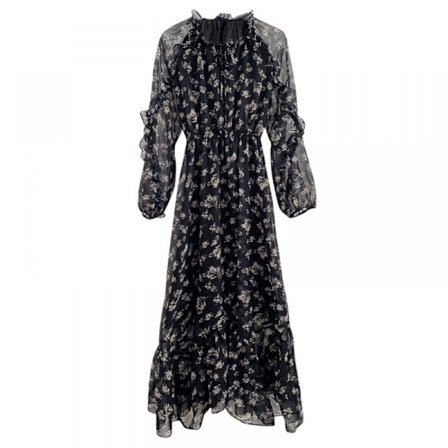 Ärmlös Blommig Semester Strand Brudtärna Maxiklänning Sommarklänning S