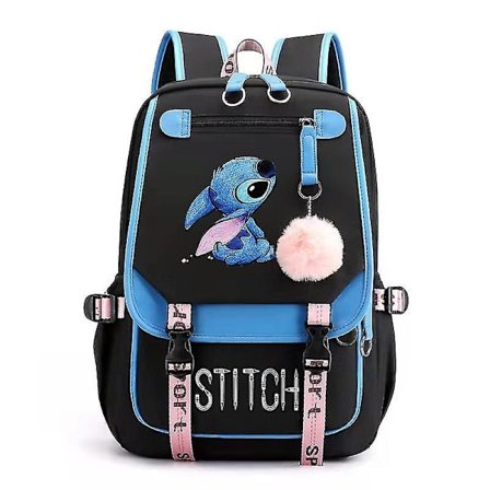 Stitch USB Oppladbar duffelbag, skolesekk, reiseveske - Perfekt