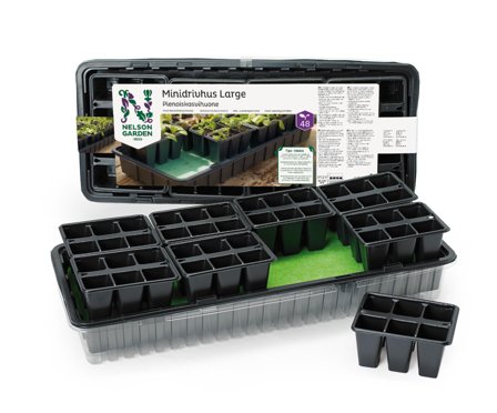 Nelson Garden 5783 Minidrivhus large, med krukinsatser och matta, Odling