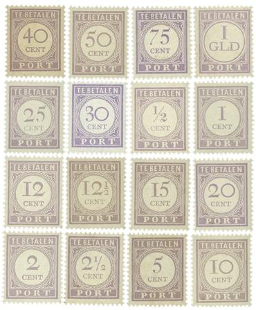 Suriname 1913-1931 - NVPH P17/32 - Ubrugt