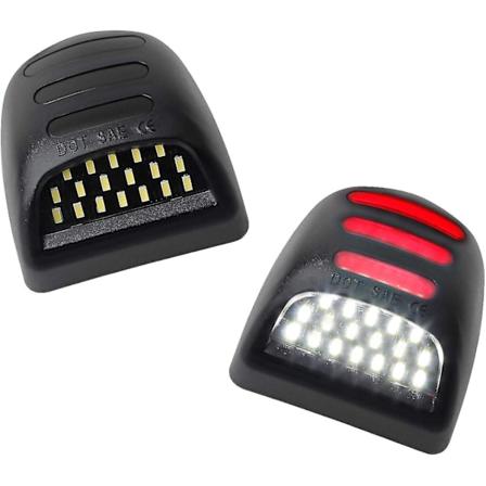 2-pakks LED-lys for registreringsskilt med rød OLED-neonrør, kompatibel med Chevy Silverado Suburban Tahoe GMC Sierra 1500 2500 3500 HD Escalade EXT, 