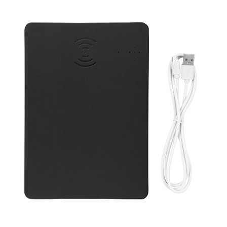 Monitoiminen QI-langaton laturi, keinonahkainen pikalataus hiirimatto (musta)