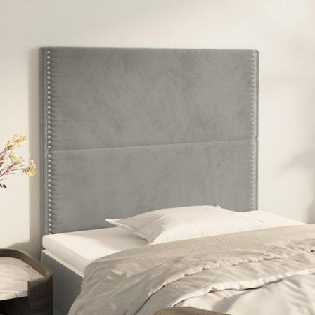 Vidaxl Huvudgavlar 2 St Ljusgrå 90x5x78/88 Cm Sammet Grå