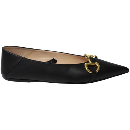 Gucci Vintage, Pre-owned Ballet Flats with Horsebit in Leather Zwart, Dames, Maat:39 EU