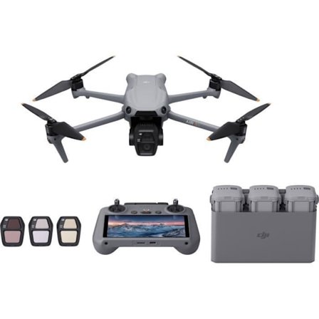 Drone - DJI - Air 3S Fly More Combo (- DJI - RC 2) - Kaksoiskamera CMOS 1" ja Telekamera 70mm - 14 Dynaamista Laajuutta - RTH Int