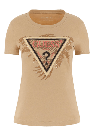 Guess Cn Ss Triangle Palm Print Tröjor Dam Brun M