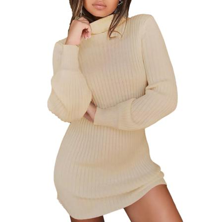 Forefair Turtleneck Långärmad Tröja Klänning Dam Vinter Loos