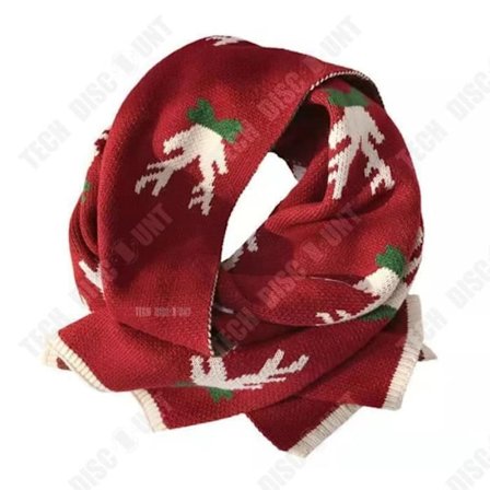 Sjal - TD - Julsjal - Älgmotiv - Stickad ull - 35x170 cm
