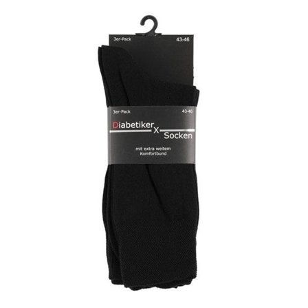 Diabetes-sokker 43-46 3-pak - Sort