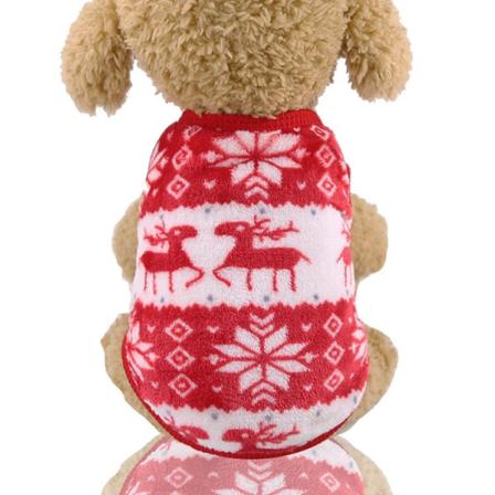 Kæledyrstøj firbenet med flannel julerød elgfestivalprodukter til efterår og vinter Puppy flannel Red Elk xl