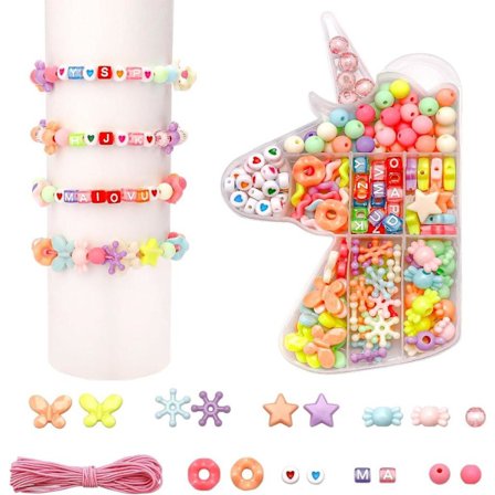 DIY-perler for armbånd barn 6+ | Håndverkssett for smykker og håndarbeid | Pedagogisk gave til jenter og gutter