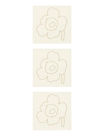 Marimekko Home Piirto Unikko Napkin 3 Pcs - Cream - ONE SIZE