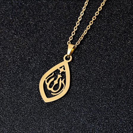 18k gold plated pendants religiously carved gold islam allah