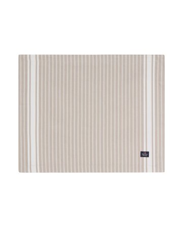 Lexington ICONS gestreiftes Oxford-Tischset, weiß/beige