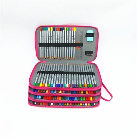 Lær Pennal for 168 Blyanter. Profesjonell eller Amatør Tegner Rød