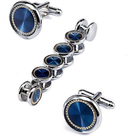 Mansjettknapper og studs-sett for menn (1 par mansjettknapper og 3 par smokingsstuds)