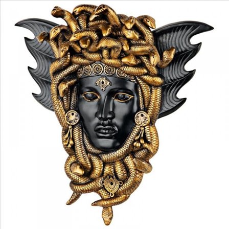 Medusa käärmeenpää veistos, Medusa patsas kultainen huonekalu