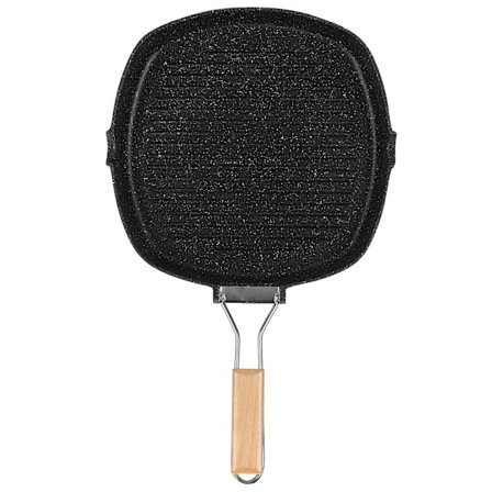Nonstick Praktisk Stegepande Steakpande BBQ med Sammenklappeligt Håndtag Køkkenartikler (28cm)
