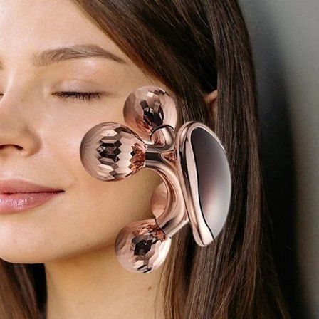 Kannettava mikrovirta kasvojen hierontalaite aurinkopaneelilla, ikääntymistä estävä kaksoisleuan vähennys ihonhoitotyökalut kasvojen kiinteytyslaite