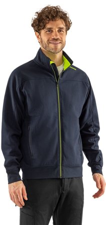 Fristads Herr Sweatshirt-jacka 7552 GSM, Mörk marinblå/Neongul