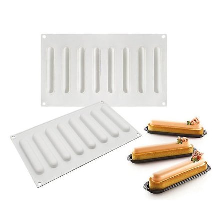 8-håls avlång Mousse form