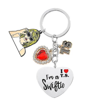 Taylor Swift nøglering merchandise Jeg er en Swiftie Jeg elsker TS nøglering Gaver til fans Kvinder Piger