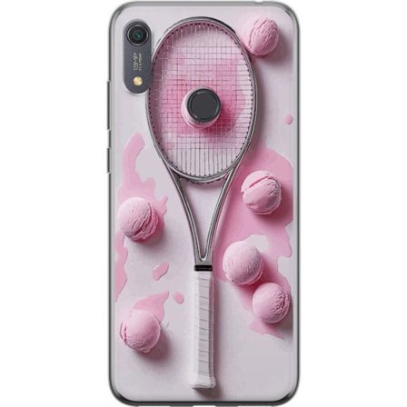 Kompatibel Mobilcover til Huawei Huawei Y6s (2019) Rosa glaskugler og tennisketsjer i et kreativt stillbillede med legende popfølelse og moderne desi