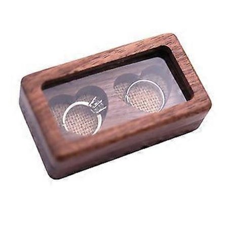 Jewelry Box Window Design Heart Shaped Compartment Wooden Box For Wedding Ring Earrings Display Accessories