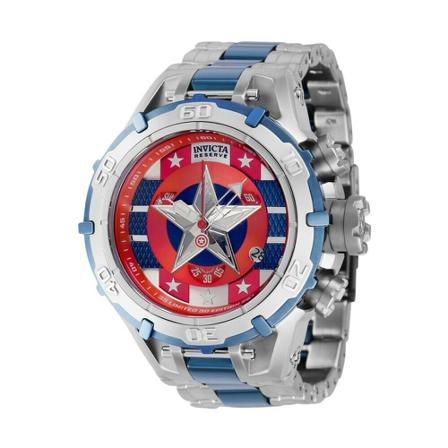 Invicta Watches, Marvel - Captain America 41555 Quartz Herenhorloge - 54mm Grijs, Heren, Maat:ONE Size