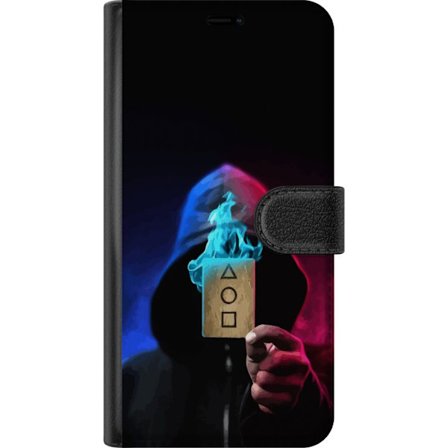 Kompatibelt Plånboksfodral till OnePlus OnePlus 6 Squid Game Netflix affisch koreansk överlevnadsdrama serie mask huva kort retro fanart design utsk