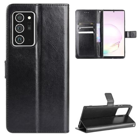 Samsung Galaxy Note 20 - Crazy Horse Plånboksfodral - Svart Black Svart