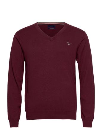 Cotton Wool V-Neck Strikkegenser V-krage Burgunder GANT*Betinget Tilbud