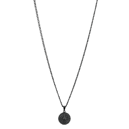 by BILLGREN Harvey | Stålhalsband Kompass Accessoarer Herr Svart 50 cm