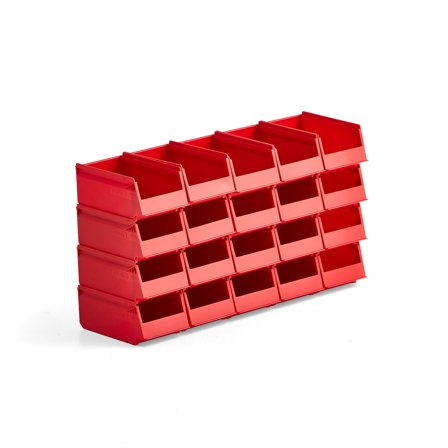 Mehrzweck-Lagerbehälter AJ 9000, Serie 9075, 170 x 105 x 75 mm, 20er-Pack, rot