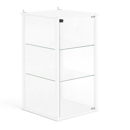 Glasvitrine, wandmontiert, 920x500x350 mm, weiß
