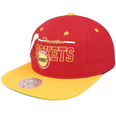 Mitchell & Ness - NBA Rood snapback Cap - Houston Rockets Varsity Letter Red Snapback @ Hatstore