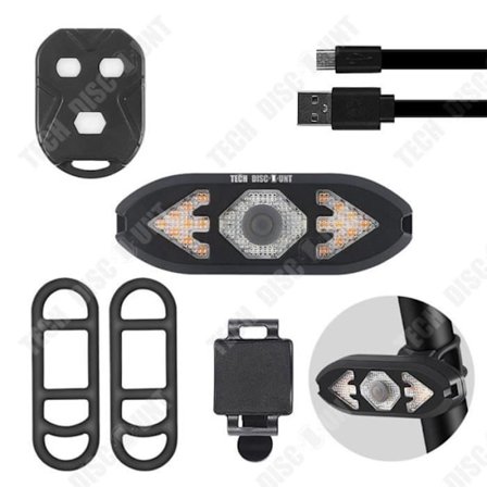 Polkupyörän vilkku - TD - Kauko-ohjain - Punainen ja keltainen LED - USB-ladattava - MAASTOPYÖRÄ