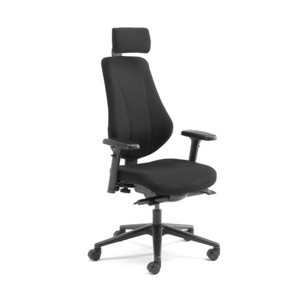 Bürostuhl ALFORD mit Armlehnen & Kopfstütze, schwarz