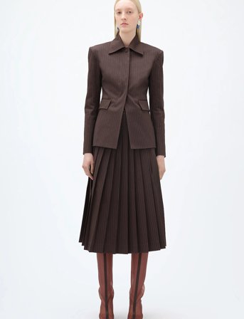 REMAIN Birger Christensen Slim Striped Blazer - Brown - 42