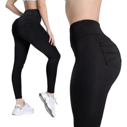 Svarta Leggings med Fickor Svart XL